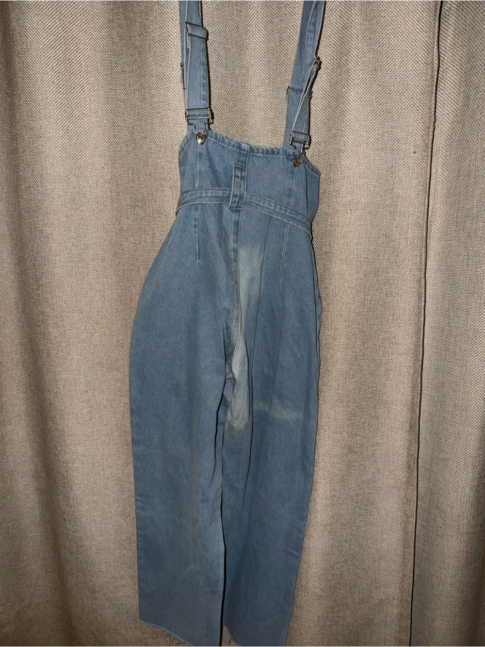Vinizbena Denim Wide-Leg Overalls with Adjustable Straps - Blue